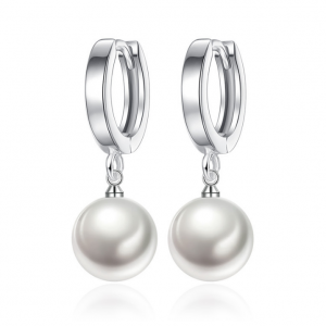 Boucles d'oreilles argent et perle blanche