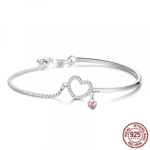 Bracelet en argent S925 coeur