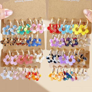 Boucles d'oreilles fleur audacieux et coloré